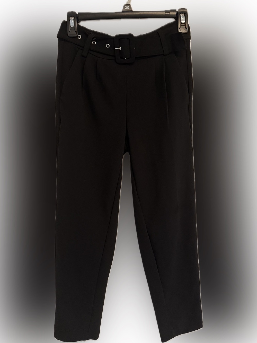 Fashion Nova Black Belted Dress Pants